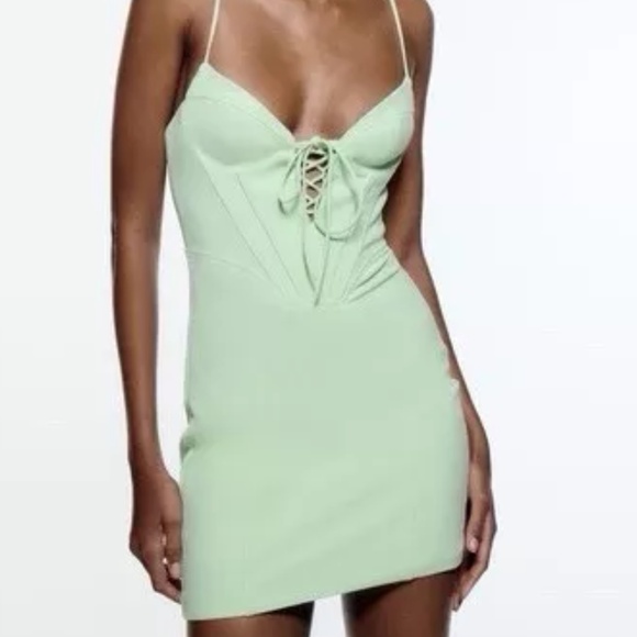 Mint green Zara corset style dress - Picture 1 of 2
